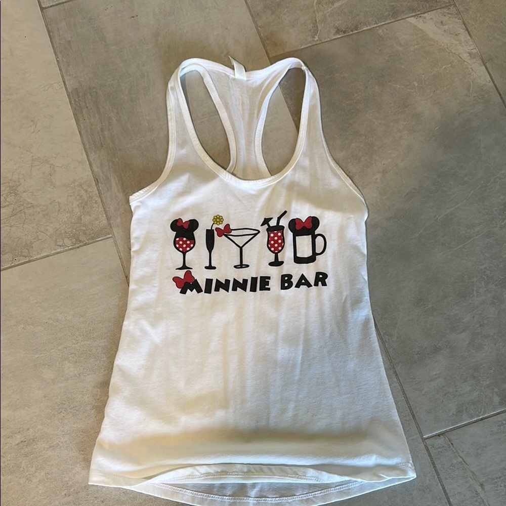 White Minnie Bar Tank Top